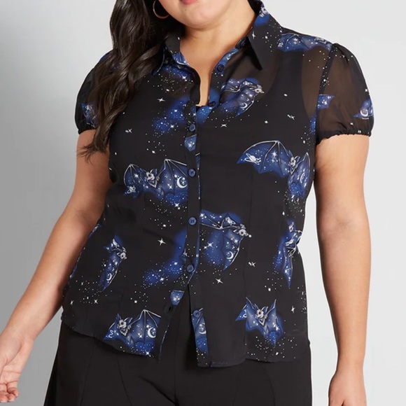 Hell Bunny Tops - Hell Bunny Midnight Mystique Blouse, XS, NWT